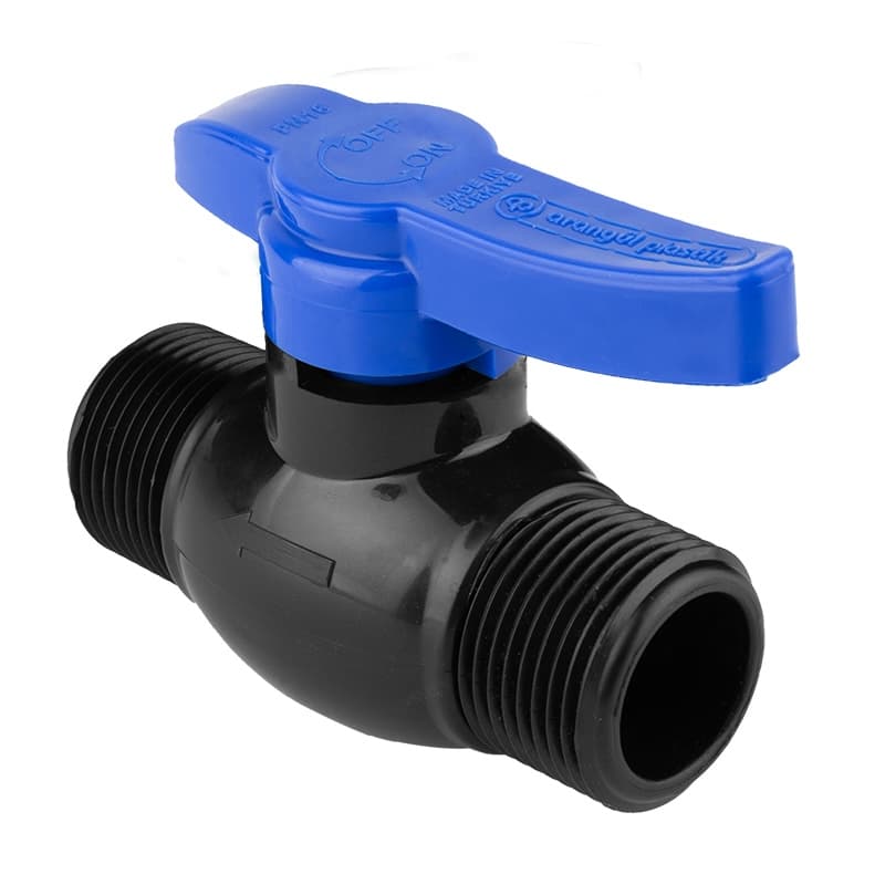 PETEK SERİSİ PP PLASTİK KÜRELİ DIŞ DİŞ KÜRESEL VANA (ERKEK - ERKEK VANA) — Arangül